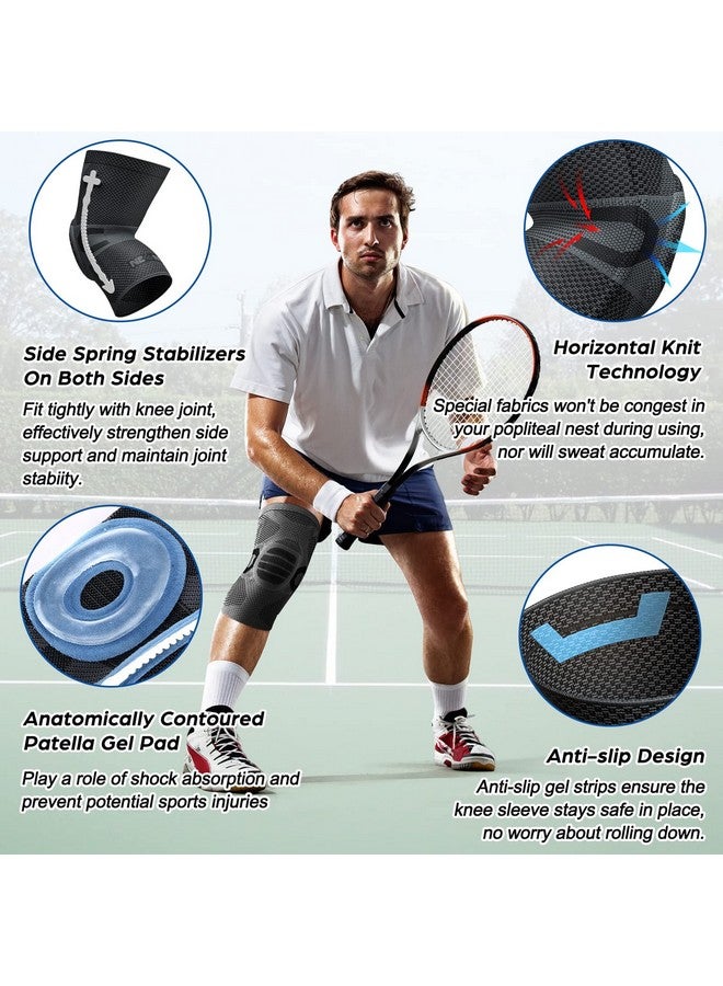 NEENCA Professional Knee Brace for Pain Relief, Medical Knee Compression Sleeve, Knee Support with Horizontal Knit Tech for Meniscus Tear, ACL, Arthritis, Joint Pain, Runner, Workout- FSA/HSA APPROVED - Image 3