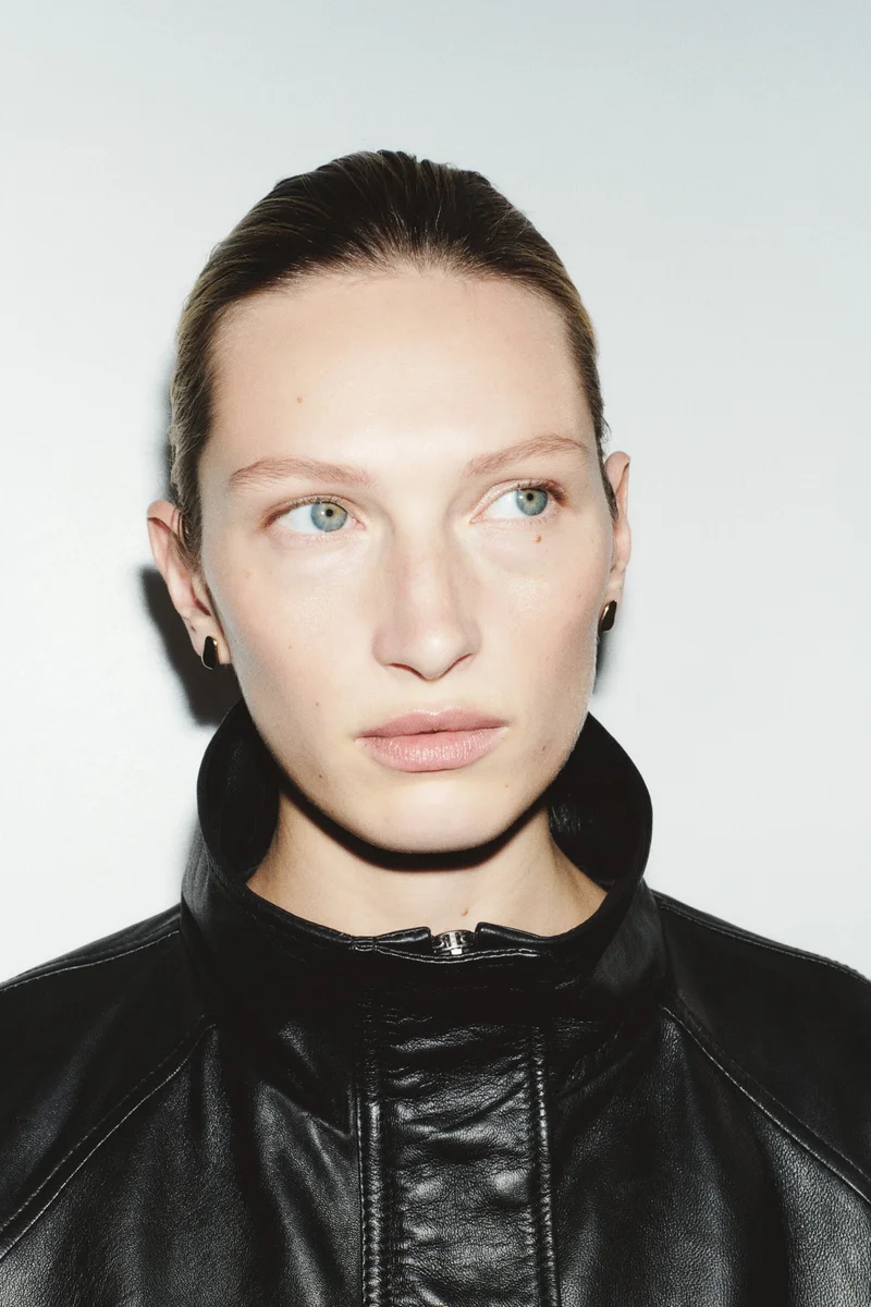 Oversized leather jacket