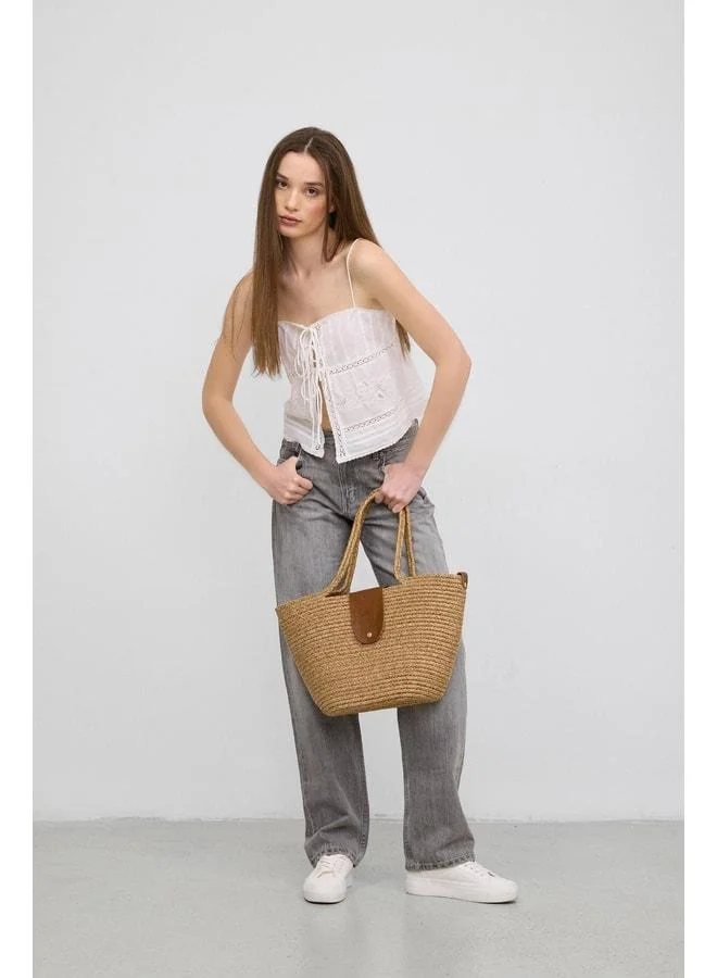 Shule Bags  Duffy Lid Handmade Woven Tote Bag - Vizon. for Women | Best Price UAE