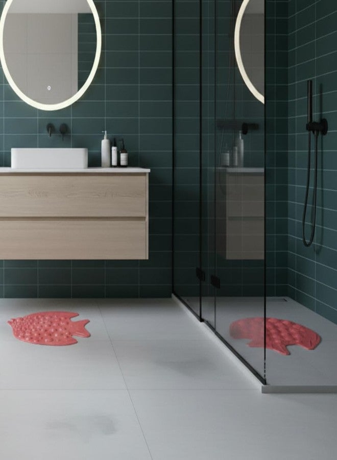 CIPLA PLAST Non-Slip Fish Shaped Bath Mat, Shower Floor Safety Mat for BathroomAnti-Skid/Anti-Slip Rubber Fish Tub Mat/Bath Mat (Parrot Green) - Image 3