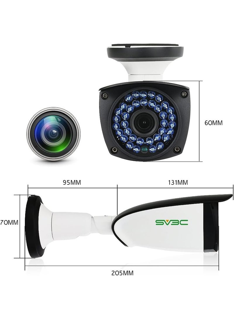 اس في 3 سي كاميرا SV3C PoE IP، كاميرا مراقبة سلكية خارجية ProHD 1080p، رؤية ليلية مع 36 لمبة LED بالأشعة تحت الحمراء، كاميرا مراقبة مقاومة للماء داخلية وخارجية، وكاشف حركة - Image 3
