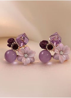 Purple Crystal Petal Earrings Girls Wear All Year Round - pzsku/Z63E73AC6D00CAF16B851Z/45/_/1695194667/3b70a447-1254-4e75-99f8-4ed1fd3a75be