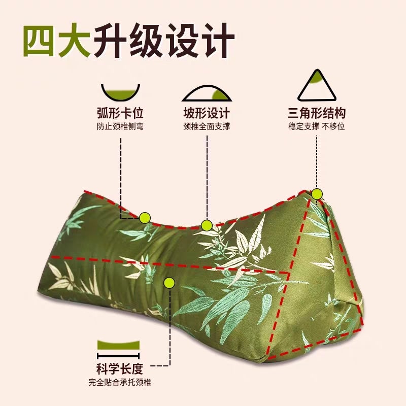 Mugwort Cervical Spine Pillow Bamboo Leaf Pure Cotton Triangular Cervical Spine Pillow Teacher'S Day Pillow Gift Box Multifunctional Mugwort Pillow - Image 3