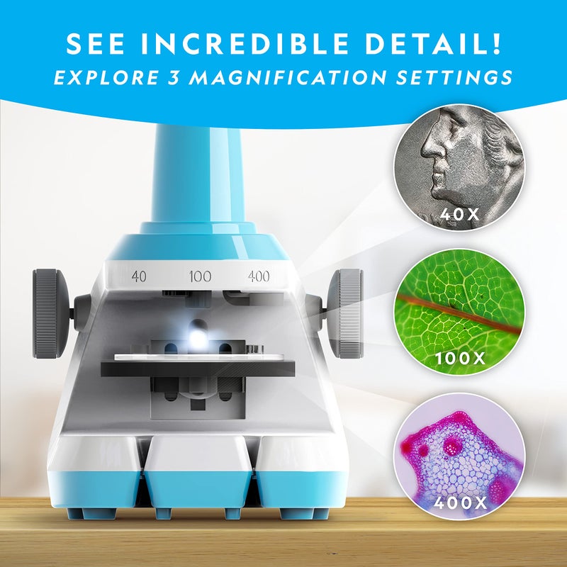 NATIONAL GEOGRAPHIC Microscope for Kids - Science Kit with an Easy-to-Use Kids Microscope  Up to 400x Zoom  Blank and Prepared Slides  Rock & Mineral Specimens  STEM Project Toy (Amazon Exclusive) - Image 4