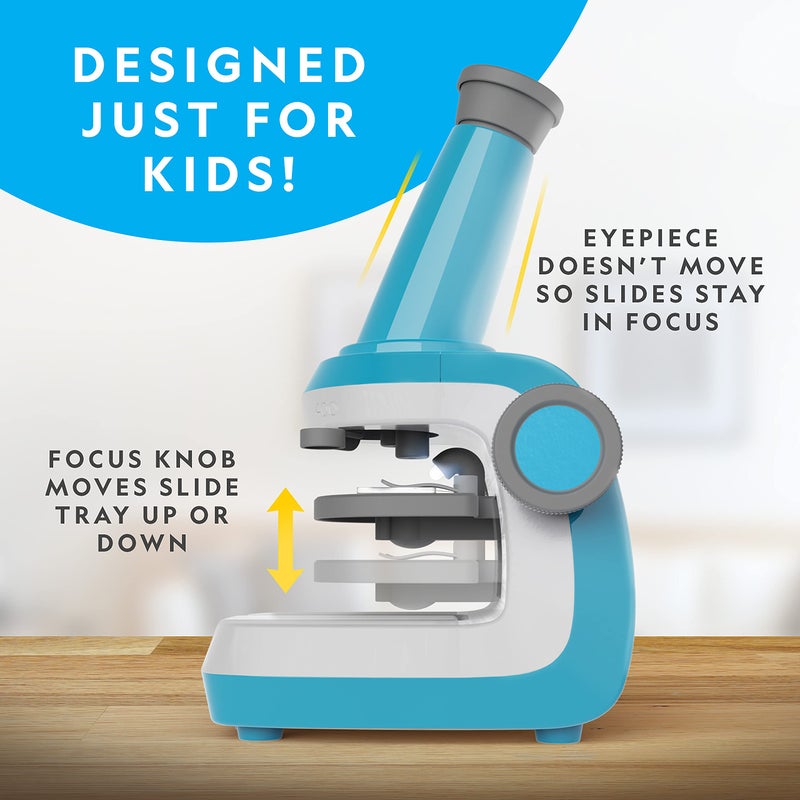 NATIONAL GEOGRAPHIC Microscope for Kids - Science Kit with an Easy-to-Use Kids Microscope  Up to 400x Zoom  Blank and Prepared Slides  Rock & Mineral Specimens  STEM Project Toy (Amazon Exclusive) - Image 2