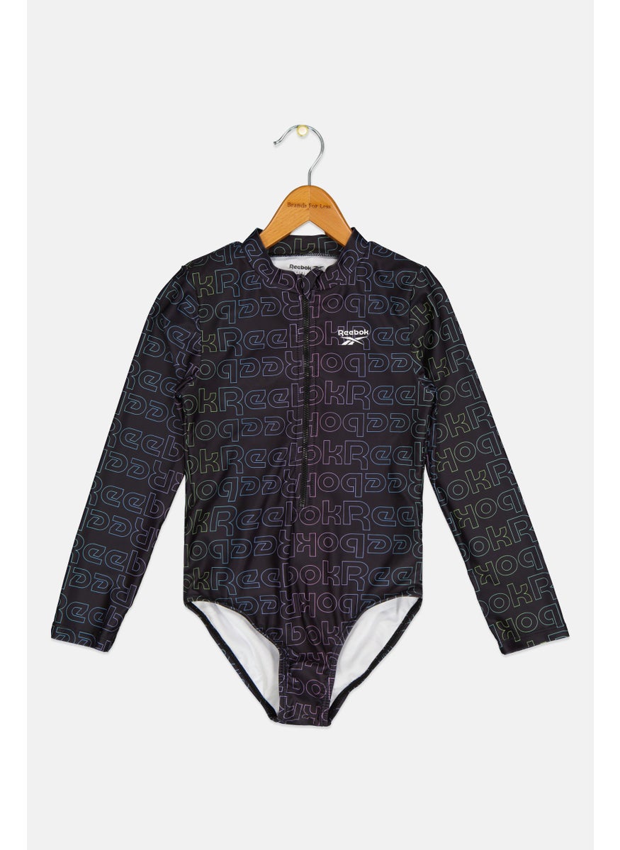 Reebok Kids Girl Brand Logo Rashguard Suit, Multicolor  - Image 1