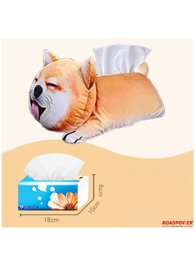 Car Tissue Box Cute Cartoon Soft Plush Napkin Tissue Paper Holder Portable Paper Package Case Car Seat Tissue Box Car Styling Accessories