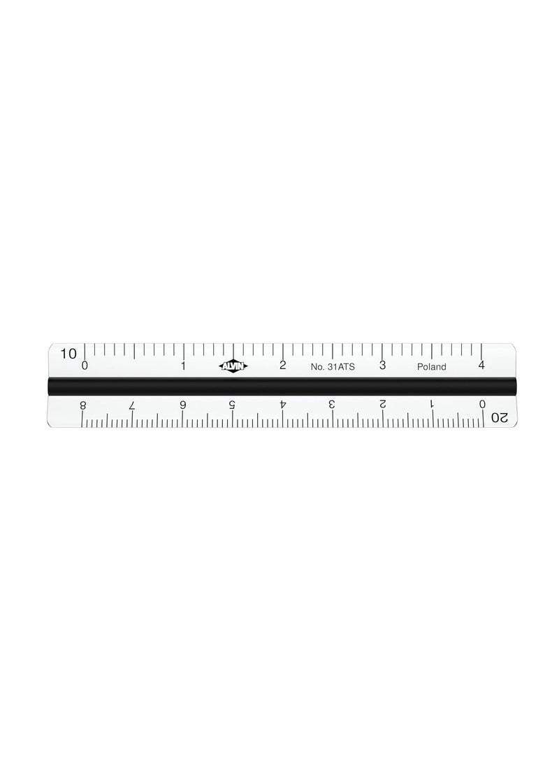 Alvin ALVIN Mini Aluminum Engineer Triangular Scale Ruler Drawing and Design Tool for Students and Professionals Great for Drafting Architecture Engineering and Art  4 Inches 