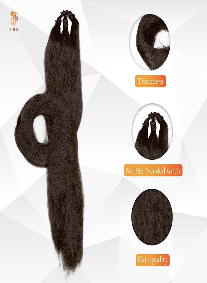 AHS Women’s Artificial Hair Extension Choti with Parandi | Nakli Baal Long Hair Choti for Wedding, Party & Traditional Parandi | Stylish Braid Hair Extension for Girls & Women (Baal Choti + Parandi) (Golden - Brown) - Image 5