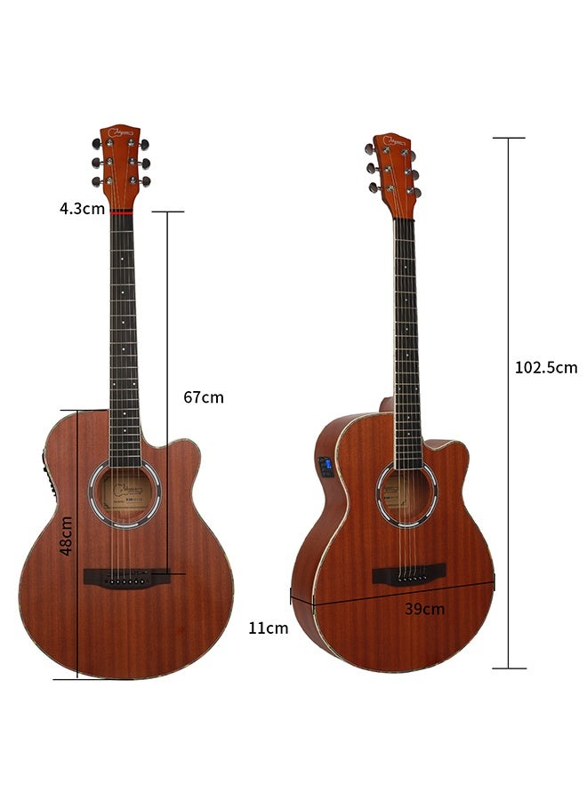 Jidyous 40 Inch Electric Acoustic Guitar Full-size Professional Guitar Sapele Body for Beginners Teens Adults,with Pickups Bag Tuner Strap Capo Picks and Cable - Image 2