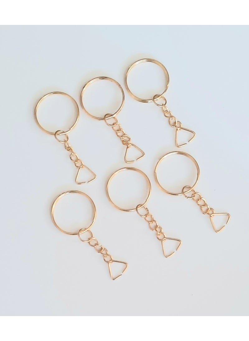 TıkTık AL Click Click Buy 100 Gold Keychain Ring with Chain and Triangle Device 