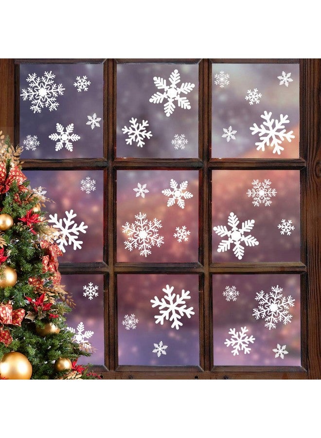 LUDILO 135Pcs Christmas Window Clings Snowflakes Window Decals Static Window Stickers for Christmas Decorations Windows Décor Ornaments Xmas Party Supplies Thanksgiving Party Décor - Image 1