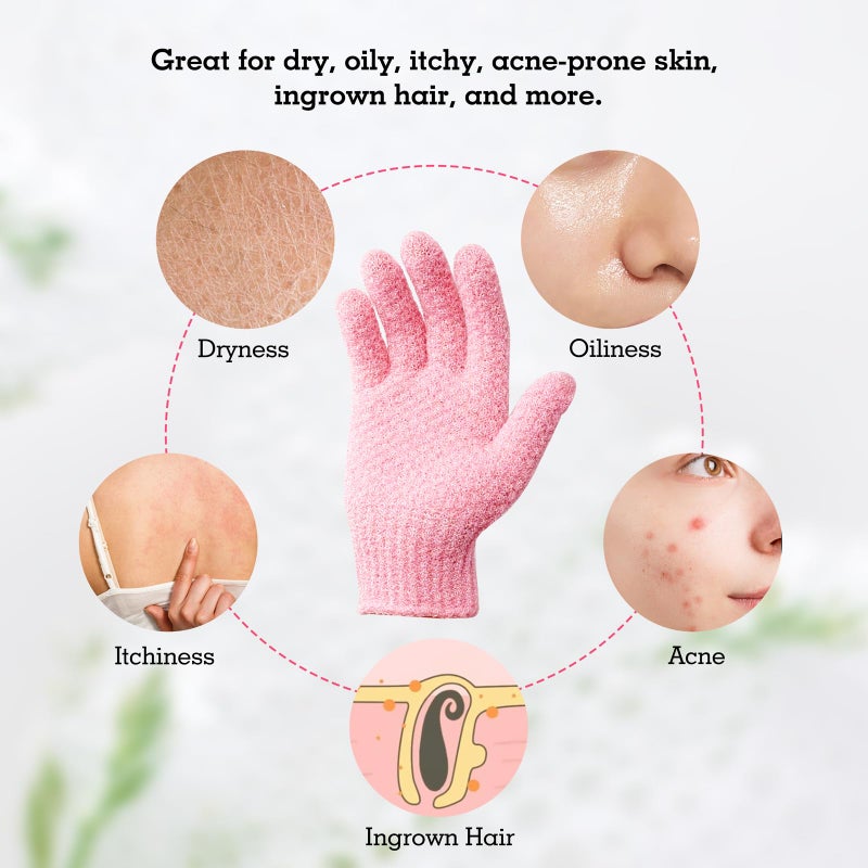 Evridwear Exfoliating Gloves for Shower, 100% Nylon Thick Soft Medium Heavy Bathing Gloves Dead Skin Remover Body Scrubber Smooth Skin with Hang Loop, 3 Pairs - Image 5