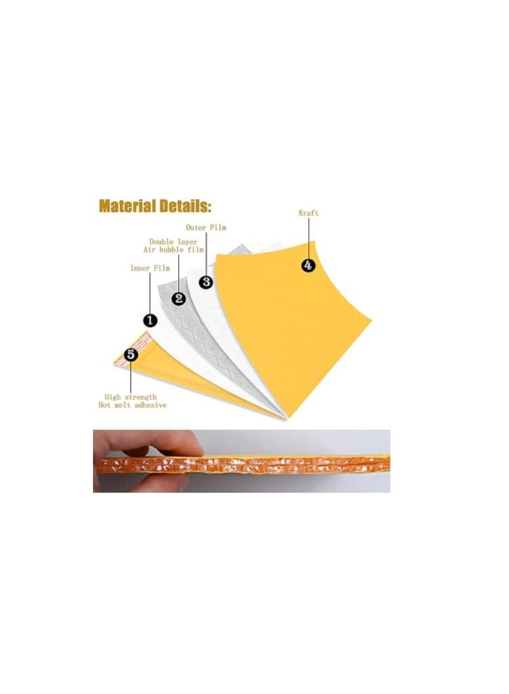 Terabyte 5pcs A4 25cm X 35cm Kraft Paper Bubble Envelopes Bags Padded Mailers Shipping Envelopes Self Seal for Packaging - Image 4
