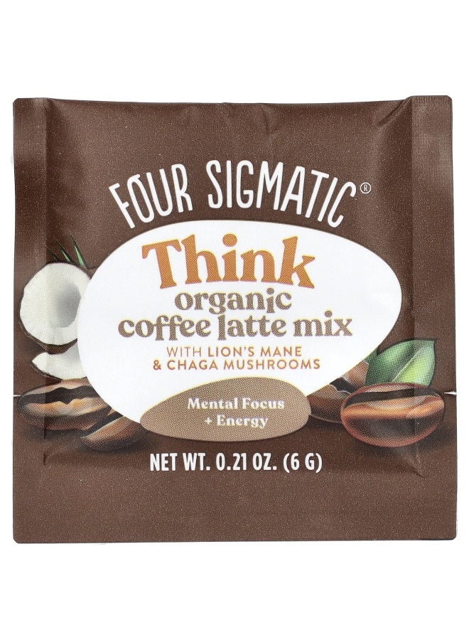 Four Sigmatic, Think, Organic Coffee Latte Mix with Lion's Mane & Chaga Mushrooms, 10 Packets, 0.21 oz (6 g) Each (Packaging may vary) - Image 3