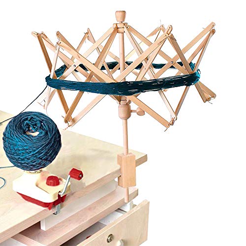 She-Lin Wooden Umbrella Swift Yarn Winder - 24" Swift Yarn Winder Holder - Image 2