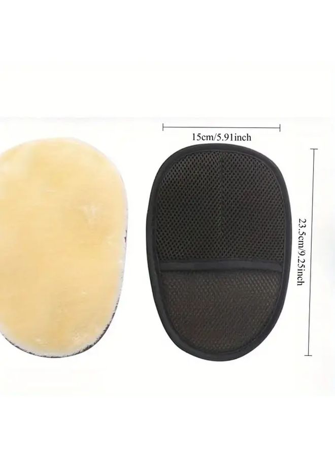 Black 4pcs High Density Car Wash Mitts Scratch Free Cleaning Gloves Auto Detailing - Image 3
