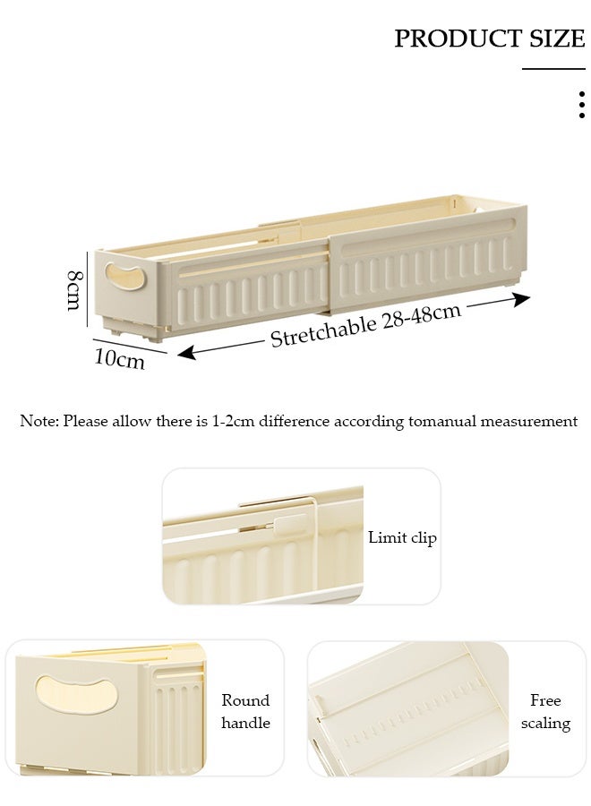 DUNISO 3PCS Retractable Storage Box, Foldable Multi Purpose Expandable Stackable Bins with Handles,Drawer Organizers for Closet Pantry Fridge, Sturdy Plastic Basket, Easy Assembled,for Kitchen, Refrigerator, Cabinets,Wardrobes, Bathroom, Office - Image 2