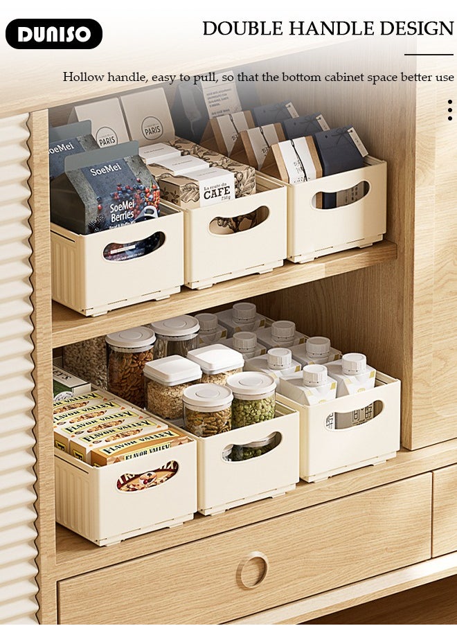 DUNISO 3PCS Retractable Storage Box, Foldable Multi Purpose Expandable Stackable Bins with Handles,Drawer Organizers for Closet Pantry Fridge, Sturdy Plastic Basket, Easy Assembled,for Kitchen, Refrigerator, Cabinets,Wardrobes, Bathroom, Office  - Image 5