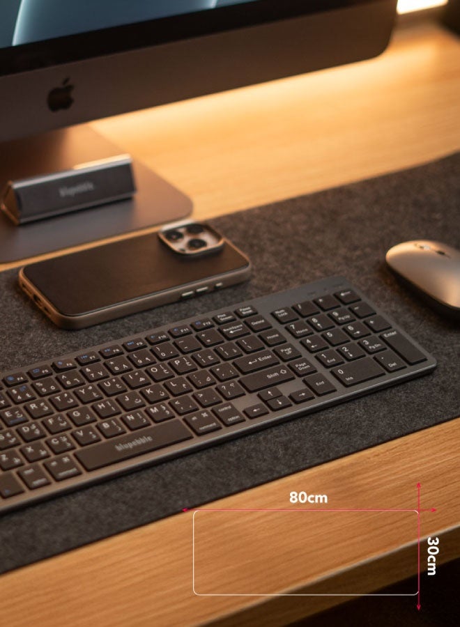 blupebble Glide Deskpad 80x30 cm | Anti-Slip Extended Mouse Pad with Smooth Surface – Waterproof Desk Mat for Office, Gaming & Workstation Setup - Image 3