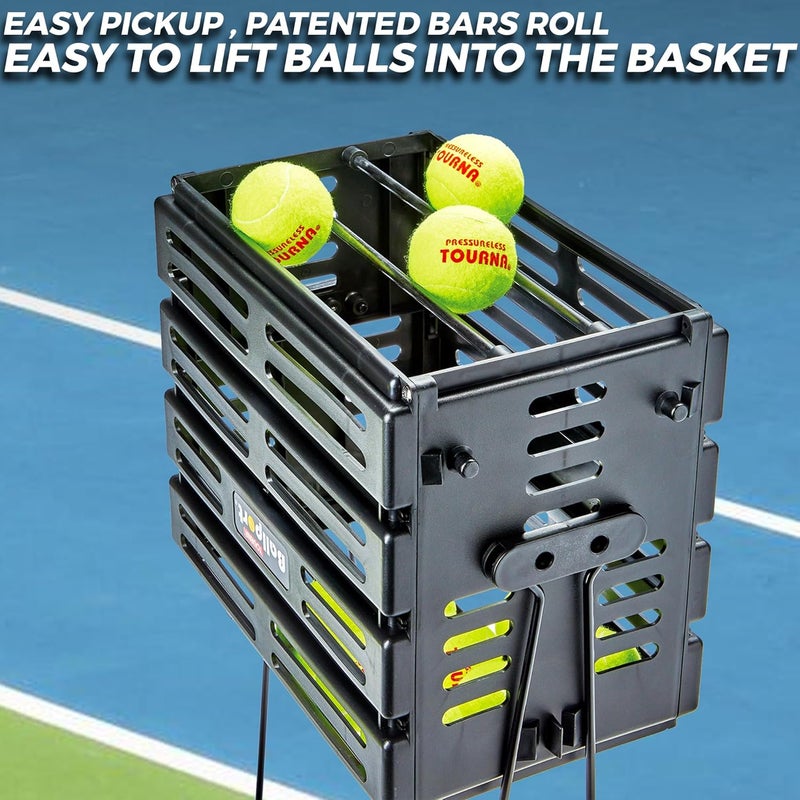 TOURNA Ballport Tennis Ball Hopper Holds 80 Balls Durable and Lightweight – Blue - Image 5