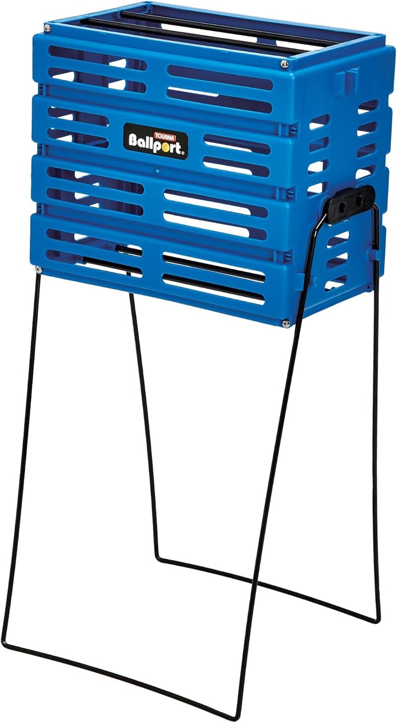 TOURNA Ballport Tennis Ball Hopper Holds 80 Balls Durable and Lightweight – Blue - Image 1