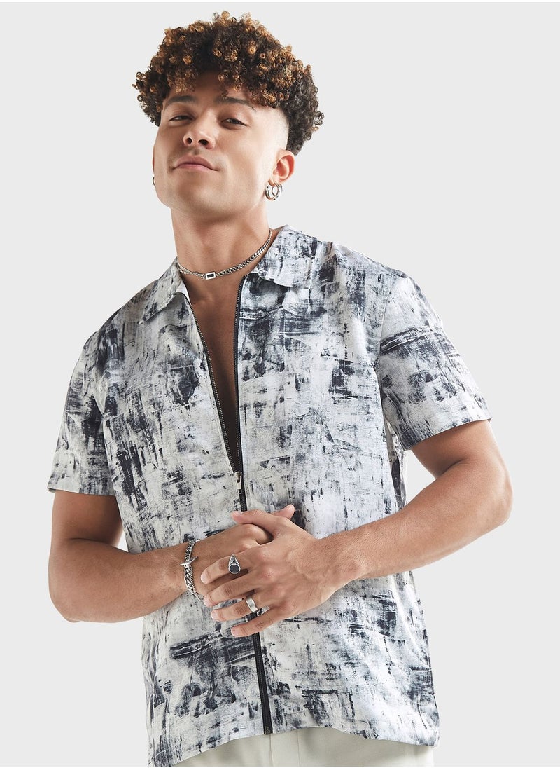 FAV Zip Through Regular Fit Shirt  - Image 1