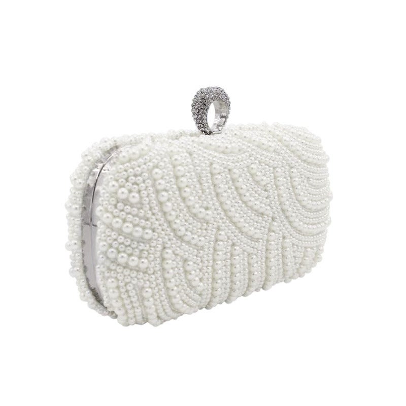 New Fashion Ring Diamond Pearl Bag Banquet Bag Gift Bag Clutch Bag - Image 4