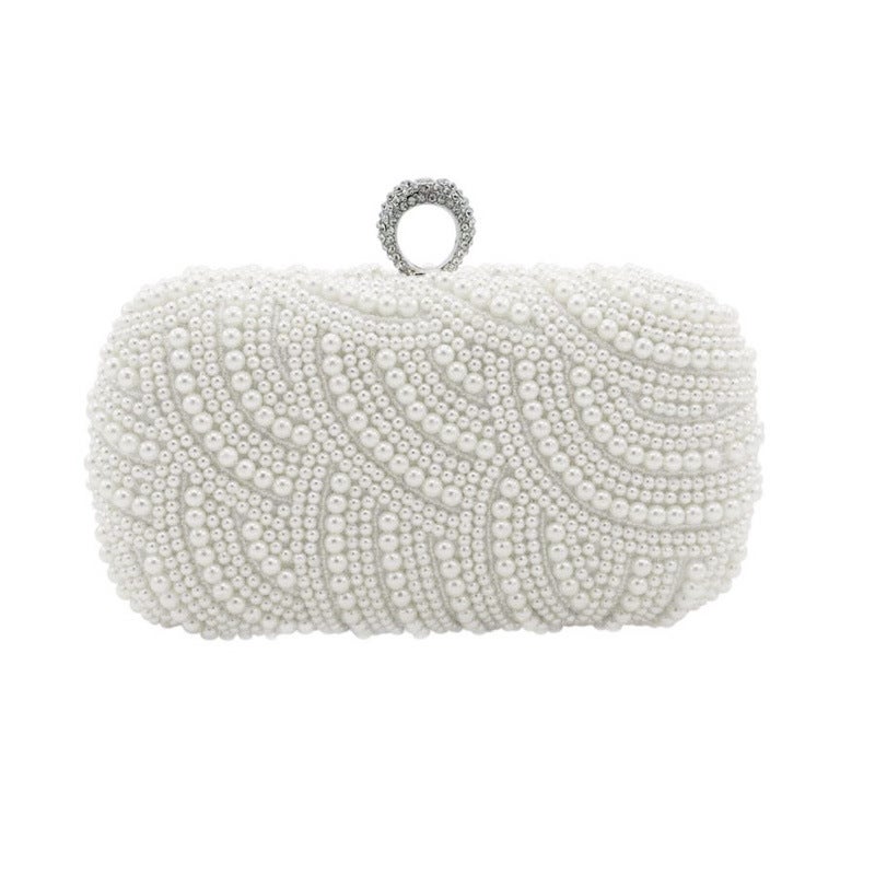 New Fashion Ring Diamond Pearl Bag Banquet Bag Gift Bag Clutch Bag - Image 3