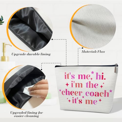 Ythuil Cheer Coach Makeup Bag, Cosmetic Bag Travel Accessories, Cheerleading Appreciation Retirement Birthday Gifts For Women Teammates Team Coach Teacher Survival Kit - Image 3