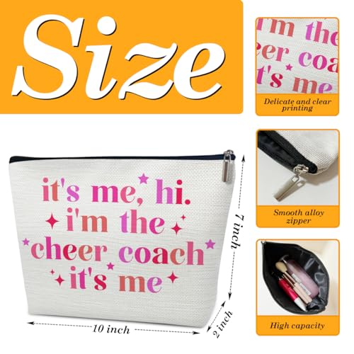 Ythuil Cheer Coach Makeup Bag, Cosmetic Bag Travel Accessories, Cheerleading Appreciation Retirement Birthday Gifts For Women Teammates Team Coach Teacher Survival Kit - Image 2