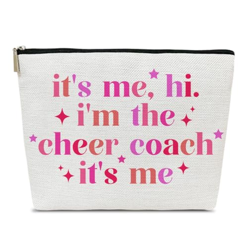 Ythuil Cheer Coach Makeup Bag, Cosmetic Bag Travel Accessories, Cheerleading Appreciation Retirement Birthday Gifts For Women Teammates Team Coach Teacher Survival Kit - Image 1