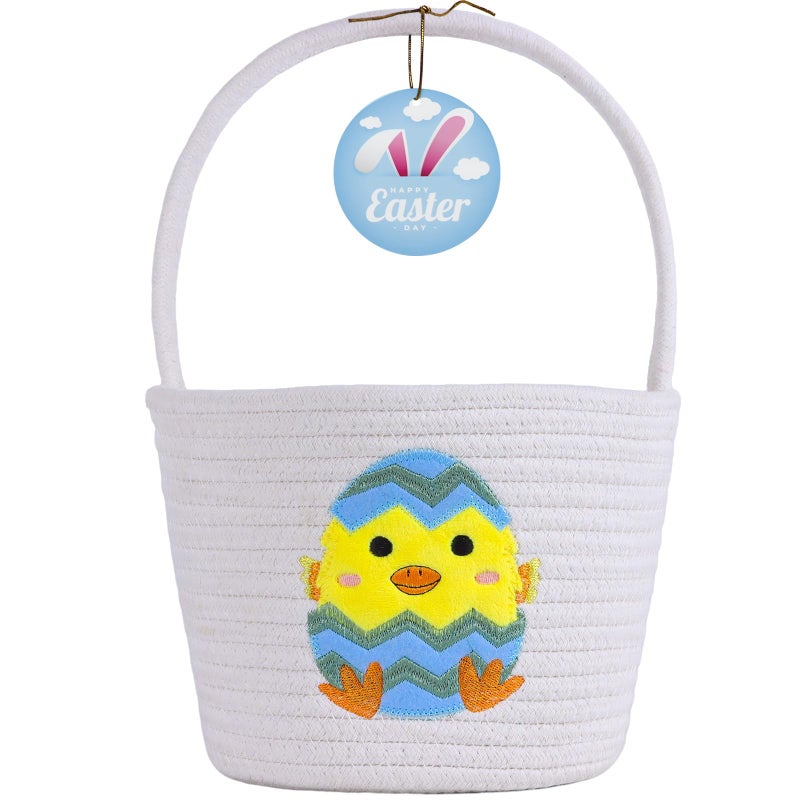 XENTUMI Easter Basket Easter Basket Essentials Baskets for Kids Empty Bunny Egg Baskets for Boys Girls Toddler Babies Infant Gifts Basket Chick - Image 2