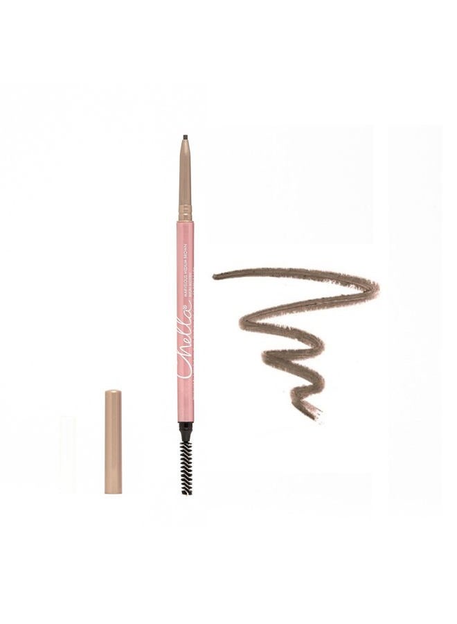 Chella Eyebrow Pencil - Vegan, Gluten Free, Cruelty Free, Paraben Free, Long Wearing, Smooth Consistency (Marvelous Medium Brown) - Image 1