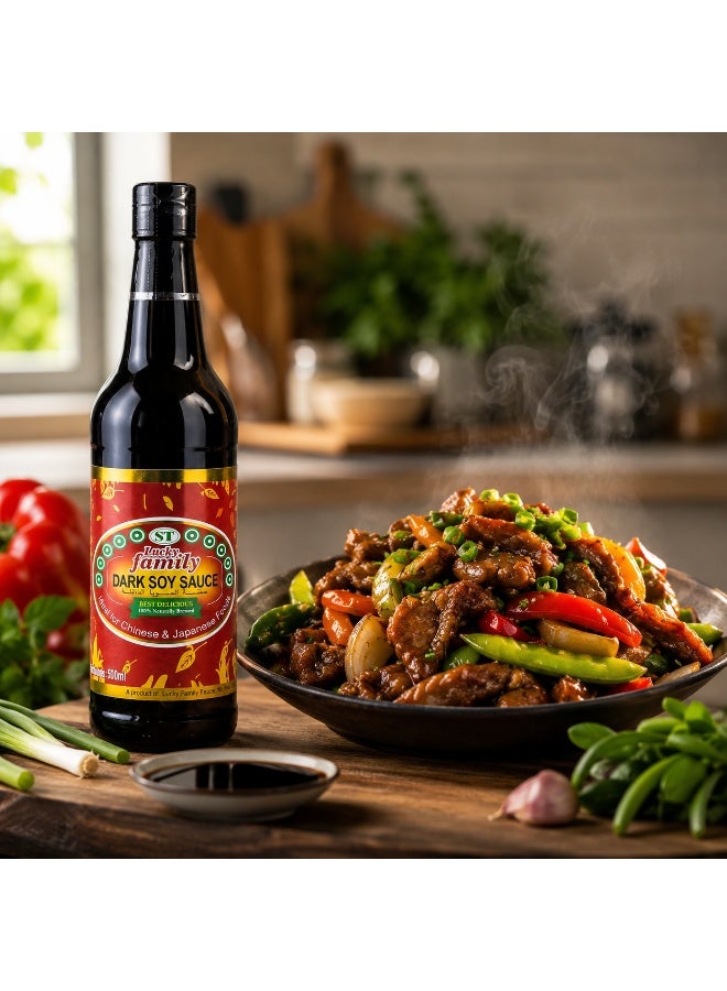 LUCKY FAMILY Dark Soy Sauce 500ml - Image 4