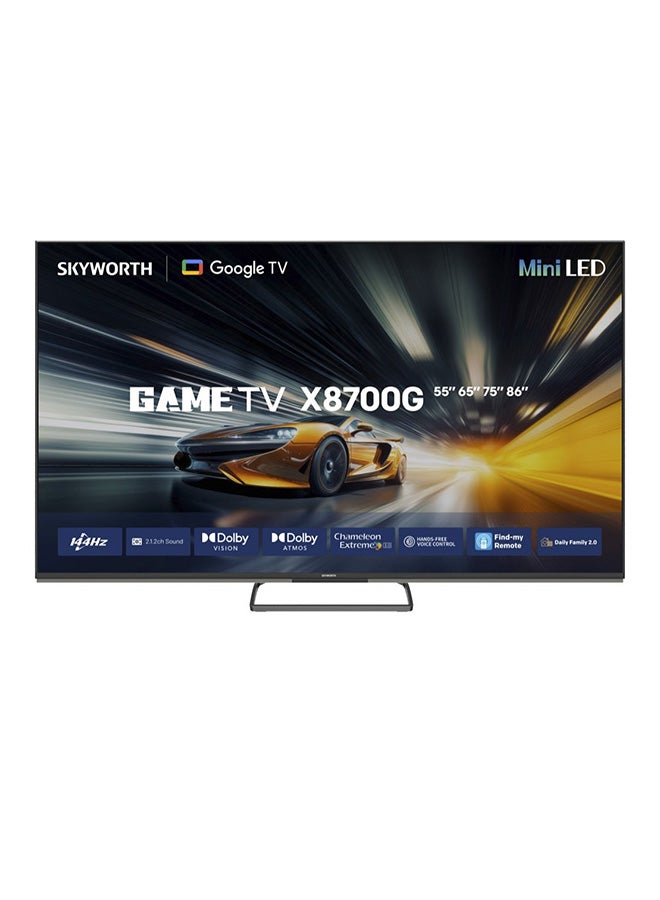 سكاي ورث تلفزيون ذكي 65 بوصة 4K MiniLED، وضع الحماية للعين، نظام Google TV، ميزة العثور على الريموت، وضع الألعاب، بتردد 144 هرتز VRR، مزود بتقنيات Dolby Vision وDolby Atmos ومنفذ HDMI 2.1، ضمان سنتين، 65X8700G، أسود 65X8700G أسود - Image 2