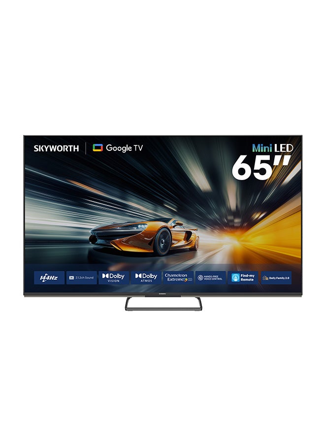 سكاي ورث تلفزيون ذكي 65 بوصة 4K MiniLED، وضع الحماية للعين، نظام Google TV، ميزة العثور على الريموت، وضع الألعاب، بتردد 144 هرتز VRR، مزود بتقنيات Dolby Vision وDolby Atmos ومنفذ HDMI 2.1، ضمان سنتين، 65X8700G، أسود 65X8700G أسود - Image 1