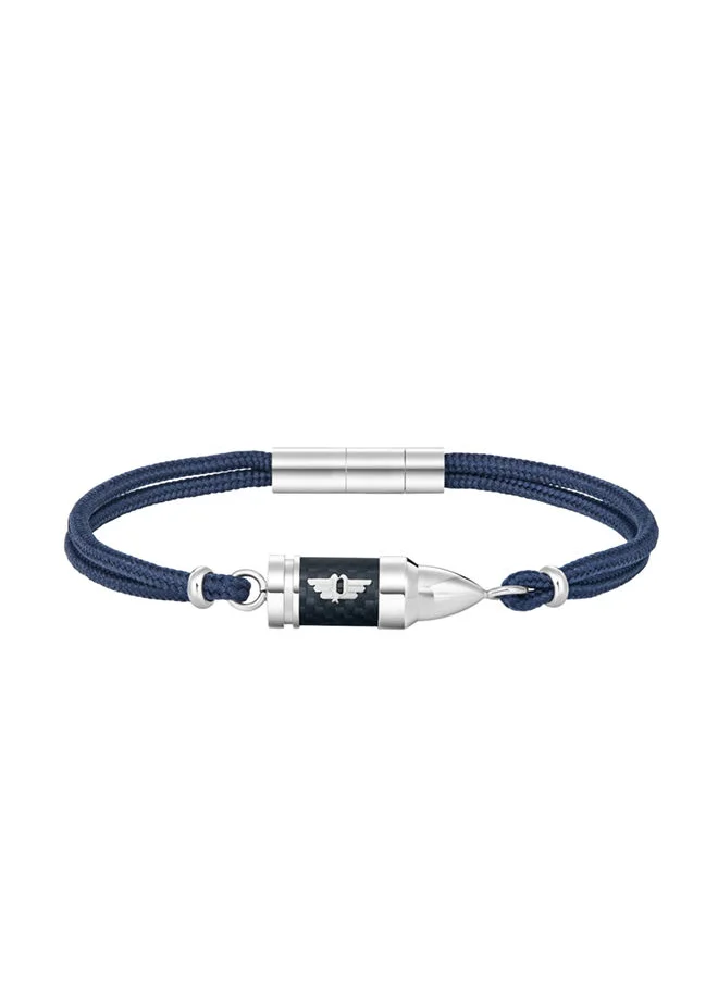 بوليس Showpiece Bracelet for Men Stainless Steel with Black carbon Fibre and Blue CordPEAGB0005607