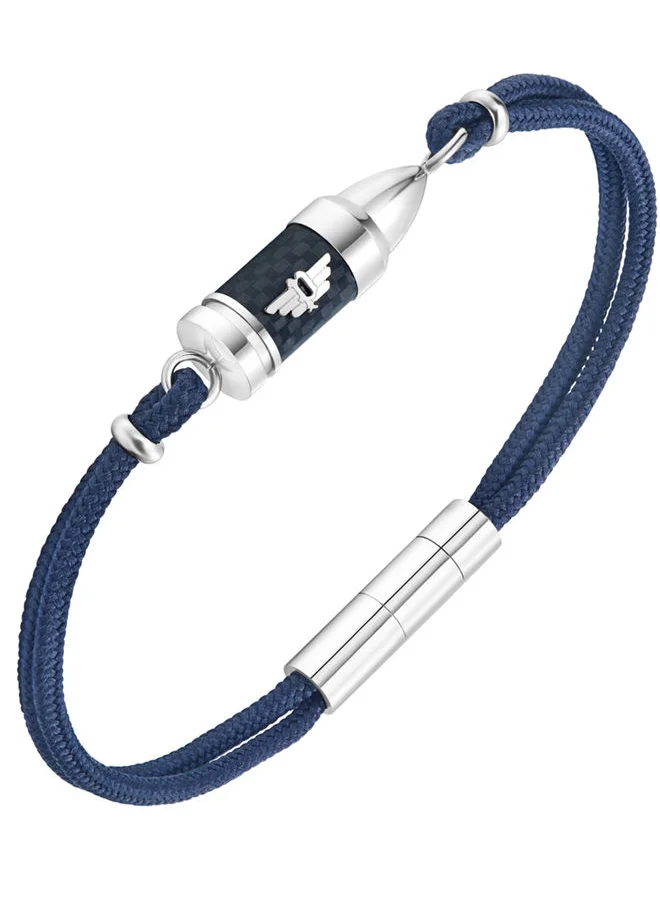 بوليس Showpiece Bracelet for Men Stainless Steel with Black carbon Fibre and Blue CordPEAGB0005607