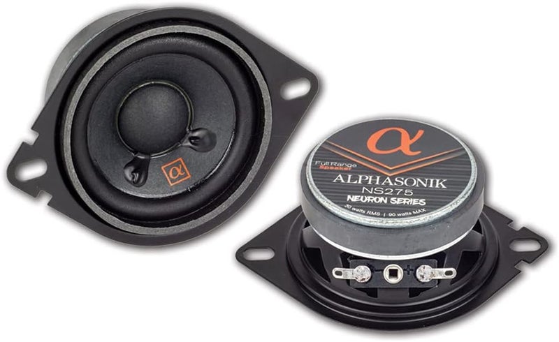 Alphasonik 1 Pair of NS275 Neuron Series 2.75" (180 Watts Max for The Pair) 90 Watts Max Per Speaker Full-Range Car Audio Speaker with Paper Cone - Image 1
