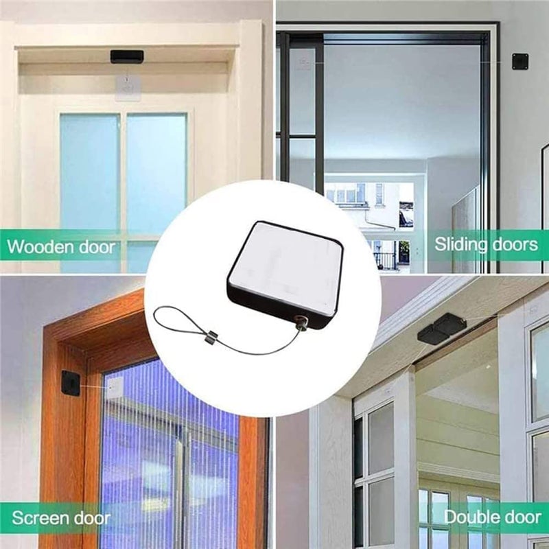 Whitecloud TRANSFORMING HOMES Whitecloud TRANSFORMING HOMES Automatic Door Closer Effortless Door Control with Drawstring Mechanism for Interior Storm DC002 Black Pack of 1  - Image 2