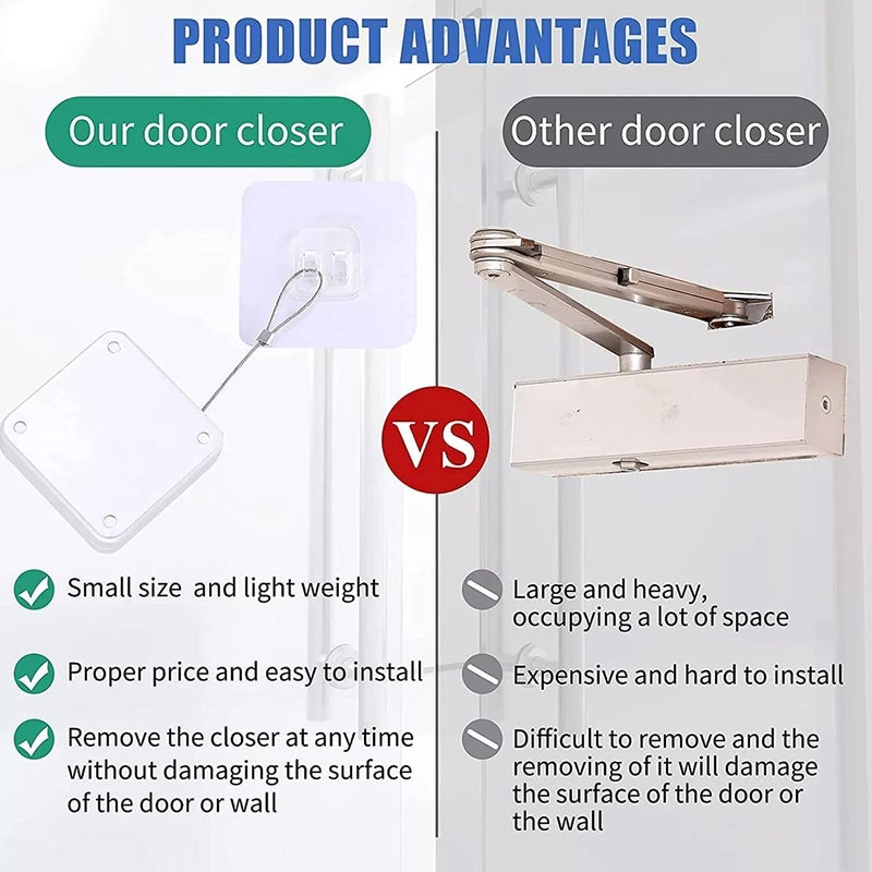 Whitecloud TRANSFORMING HOMES Whitecloud TRANSFORMING HOMES Automatic Door Closer Effortless Door Control with Drawstring Mechanism for Interior Storm DC002 Black Pack of 1  - Image 4