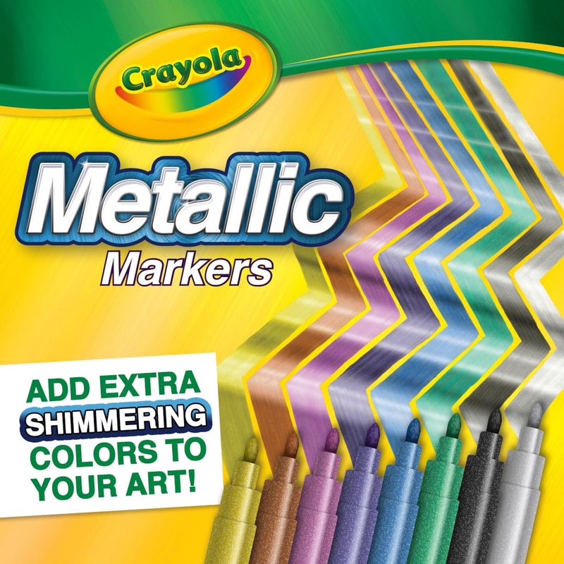 Crayola Metallic Markers, Art Supplies, 8 Count, Colors May Vary - Image 5