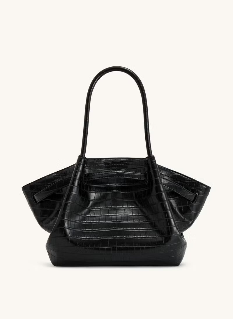 JW PEI Hana Medium Tote Bag - Black Croc - Image 2