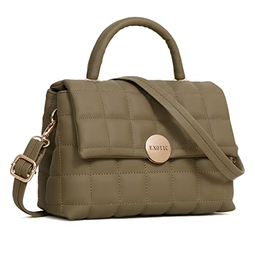 EXOTIC Womens Urbanian Zipper Sling Bag (Olive) - Image 1