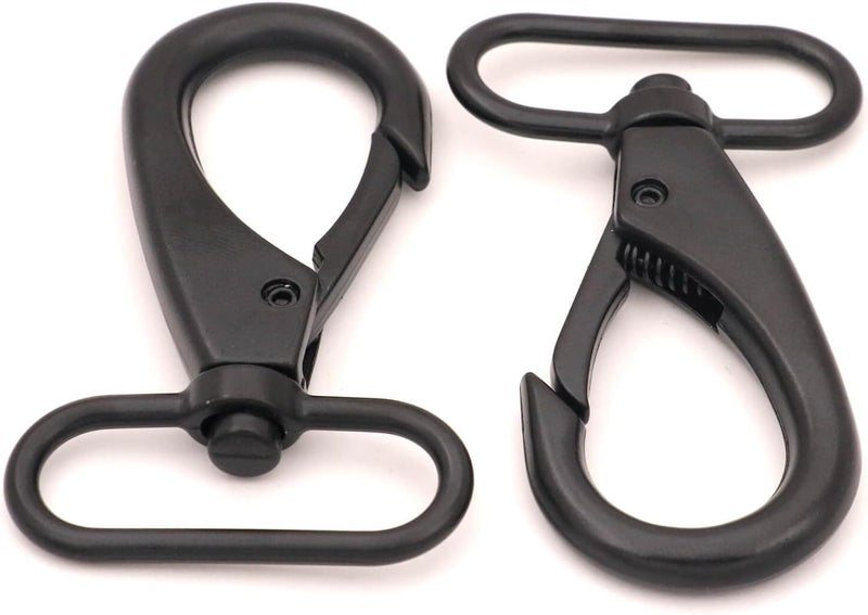 BIKICOCO 1-1/2'' Swivel Bolt Snap Hook Lobster Claw Clasp Trigger Spring Loaded Clip, Oval-Ring Ended, Black - Pack of 6 - Image 5