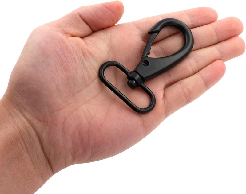 BIKICOCO 1-1/2'' Swivel Bolt Snap Hook Lobster Claw Clasp Trigger Spring Loaded Clip, Oval-Ring Ended, Black - Pack of 6 - Image 4