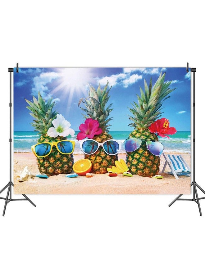 فانغوي خلفية تصوير شاطئ صيفية مقاس 7X5 أقدام، شاطئ البحر في هاواي، خلفية حفلة ألوها لوآو، أناناس، موضوع هاواي، لافتة حفلة عيد ميلاد، لوازم تزيين كشك الصور - Image 2