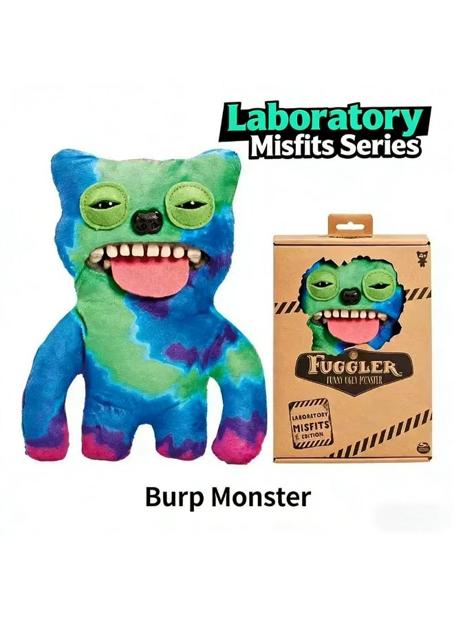 Fuggler Burp Monster Plush - 9" Laboratory Misfits Series Collectible Stuffed Toy with Tie-Dye Fur & Tongue-Out Design - Image 1