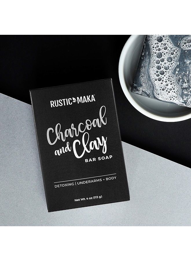 rustic maka Activated Charcoal + Clay Natural Soap Bar, DETOX + CLEANSE, for Acne, Problem Skin, Excess Oil Control, Face, Body and Underarm Detox, Oily to Normal Skin - Image 5